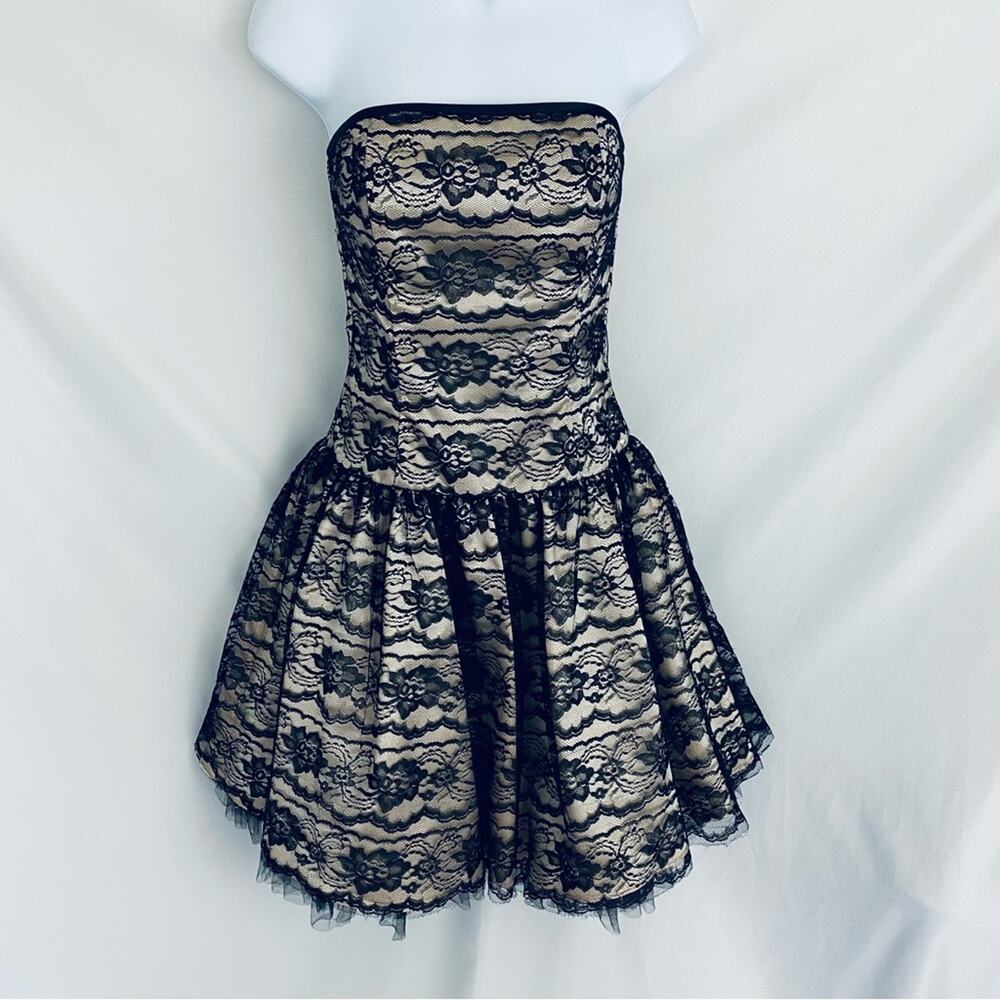 Jessica McClintock for Gunne Sax Strapless Lace Dress Size 3/4